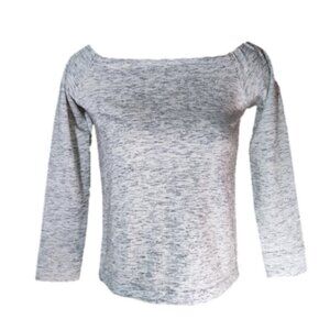 CLUB MONACO heather white gray top XS